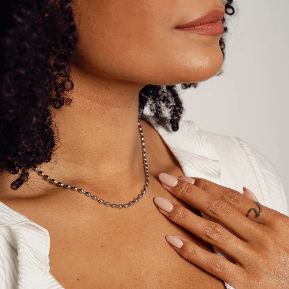 Colar Corrente Esferas - Prata