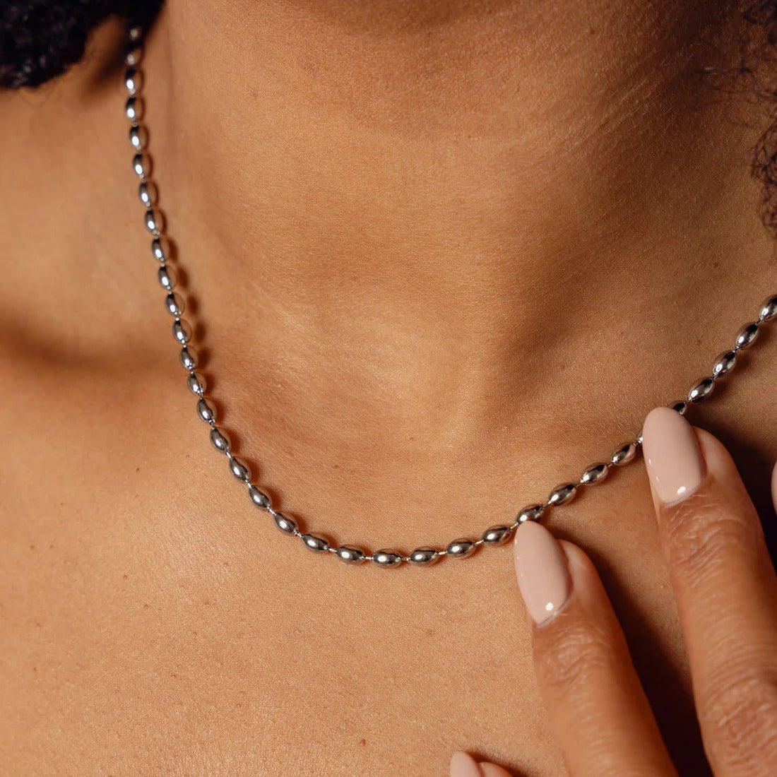 Colar Corrente Esferas - Prata
