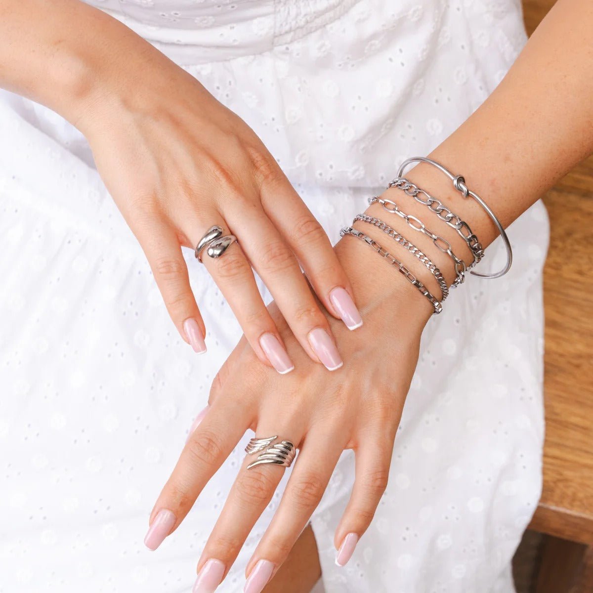 Kit Pulseiras Elegance & Bracelete Nó - Prata