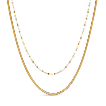 Mix de Colares Pérola Banhado em Ouro 18K