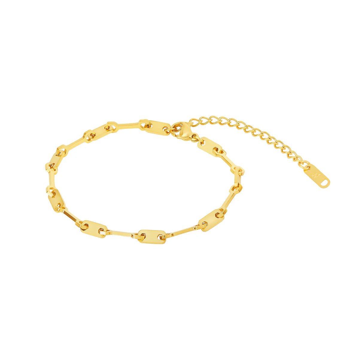 Pulseira Corrente Elos Tablet Banhada em Ouro 18K